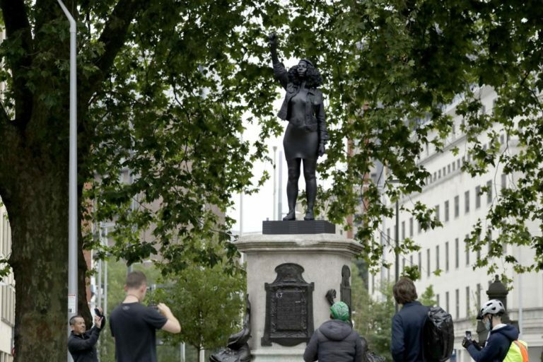 Artist replaces slave trader statue with one of a Black Lives Matter protester